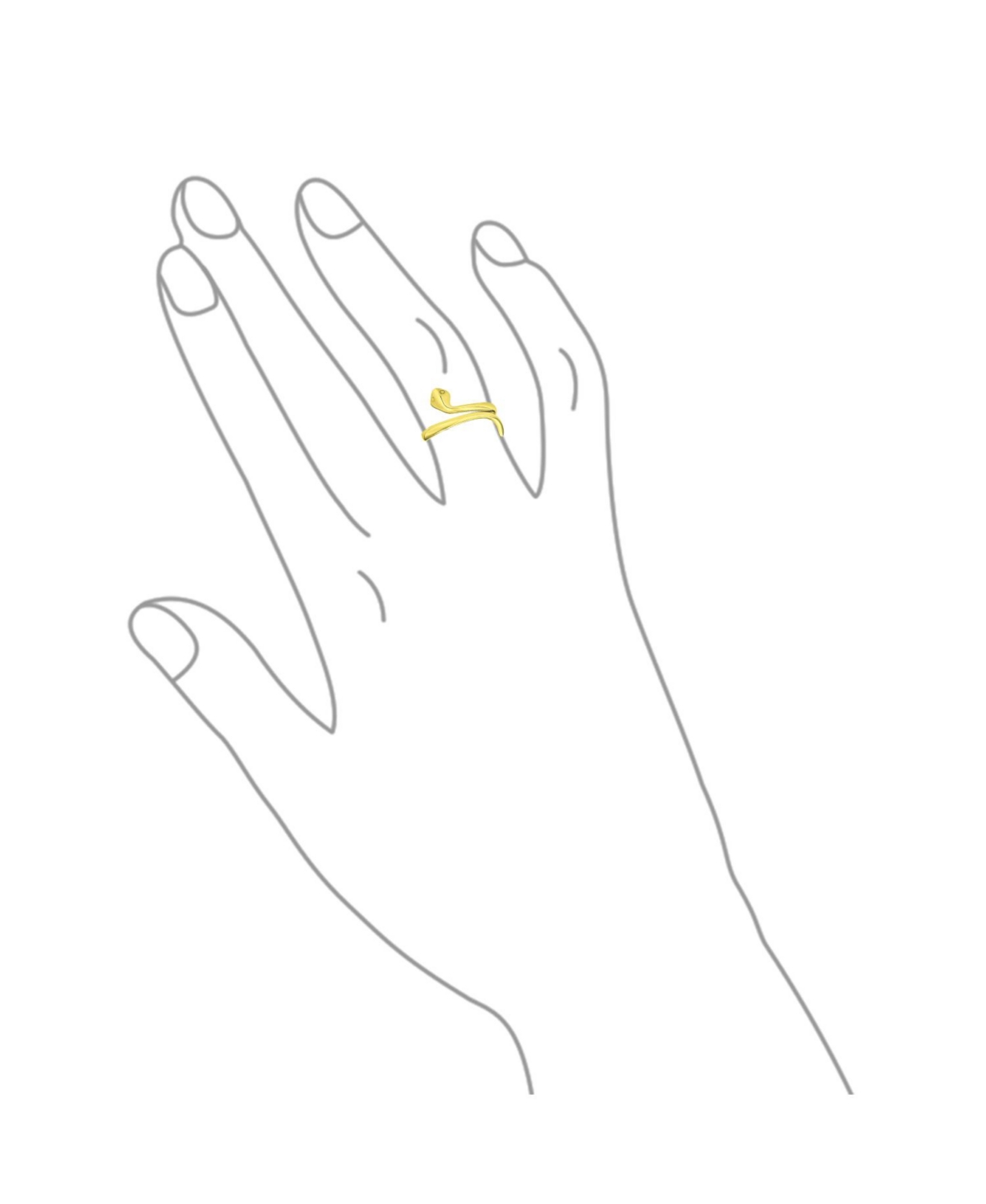 Bling Jewelry 14K Gold Plated Sterling Silver Snake Wrap Midi Ring