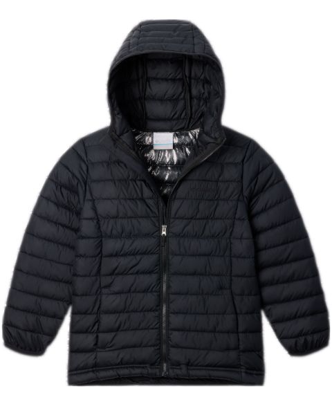 Куртка Columbia Powder Lite II Quilted Colorblocked Full-Zip Hooded Jacket для мальчиков, цвет: Чёрный