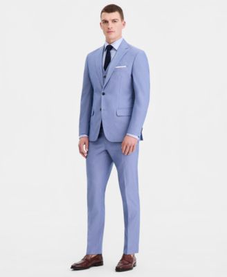 Men's Modern-Fit TH Flex Stretch Chambray Suit Separates