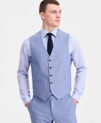 Men's Modern-Fit TH Flex Stretch  Chambray Suit Separate Vest