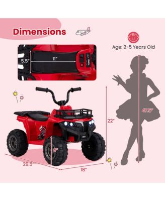 Kids Ride On Electric ATV 6V 4-Wheeler Quad Car with One-Button Start Tread Tires