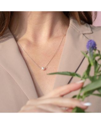 Sterling Silver 18k Gold Plated Abby Single Cultured Pearl Necklace & Bracelet Set