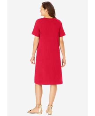 Plus Size Perfect Short-Sleeve V-Neck Tee Dress