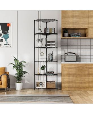 6 Tier Heavy Duty Corner Shelf Rack with 600LB Capacity Adjustable Shelves