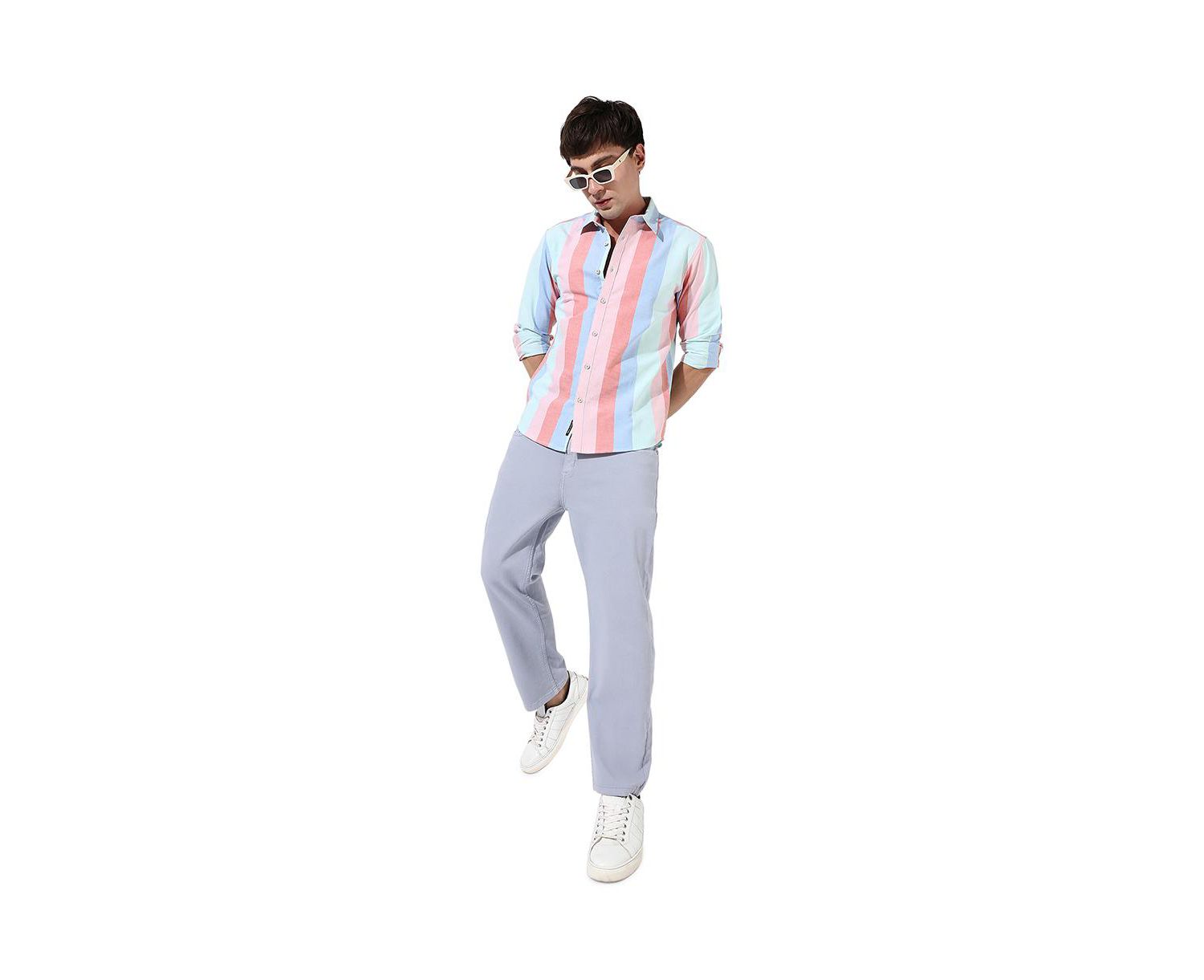Men's Multicolour Roman Striped Shirt