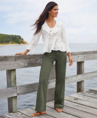 Women's High Rise 5 Pocket Wide Leg Chino Pants