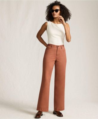 Women's High Rise 5 Pocket Wide Leg Chino Pants