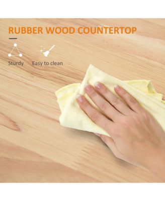 White Kitchen Assistant: Island Cart with Drop Leaf and Storage