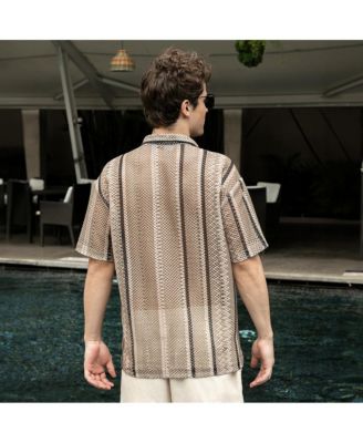 Men's Striped Knit Oversized Shirt