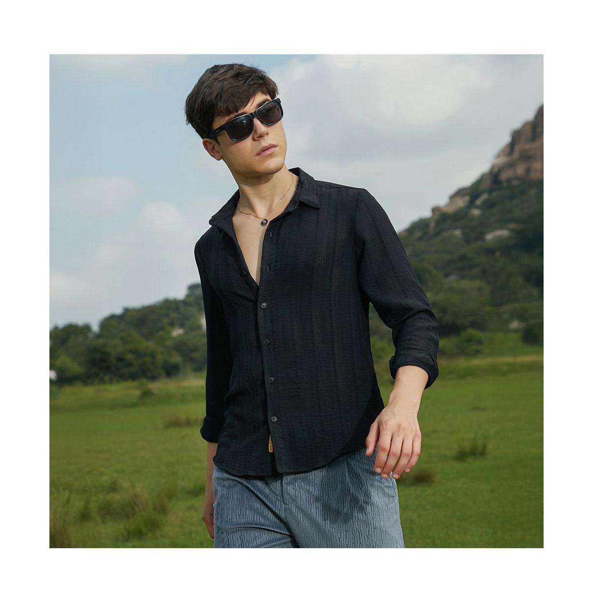 Campus Sutra Men's Trough-Tactile Shirt