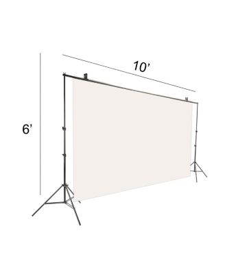 Photo Basics 9' x 10'  Screen Cotton Background - Bundle With Flashpoint 10' Background Support System