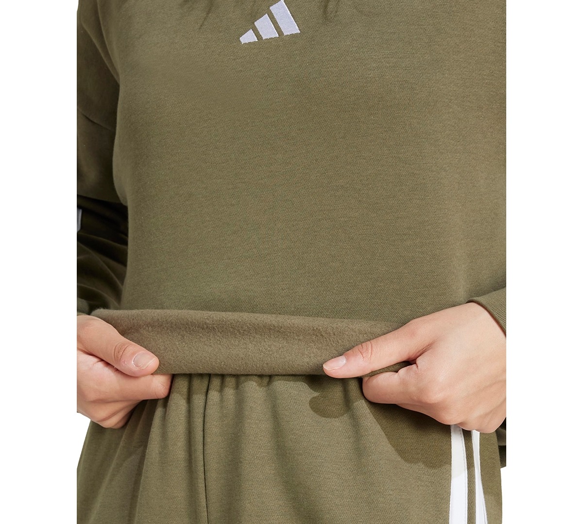 Adidas Originals Adidas Essentials 3-stripes Fleece Sweatshirt In Gray