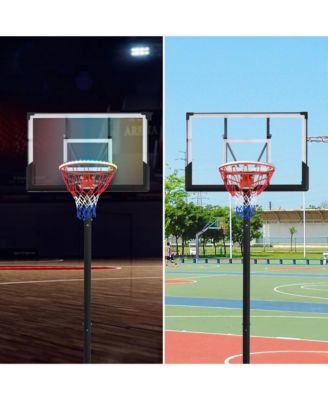 Portable Basketball Hoop Adjustable 7.5ft to 9.2ft Height with 32inch Backboard for Youth Adults Indoor Outdoor Red
