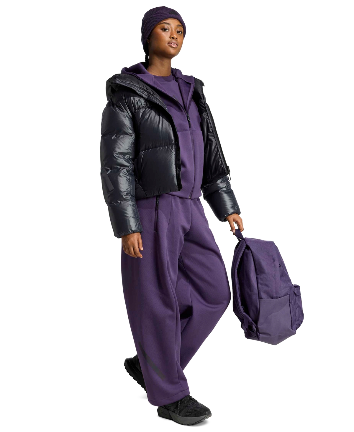 Adidas Originals Women's Z.n.e. Open-hem Pants In Purple