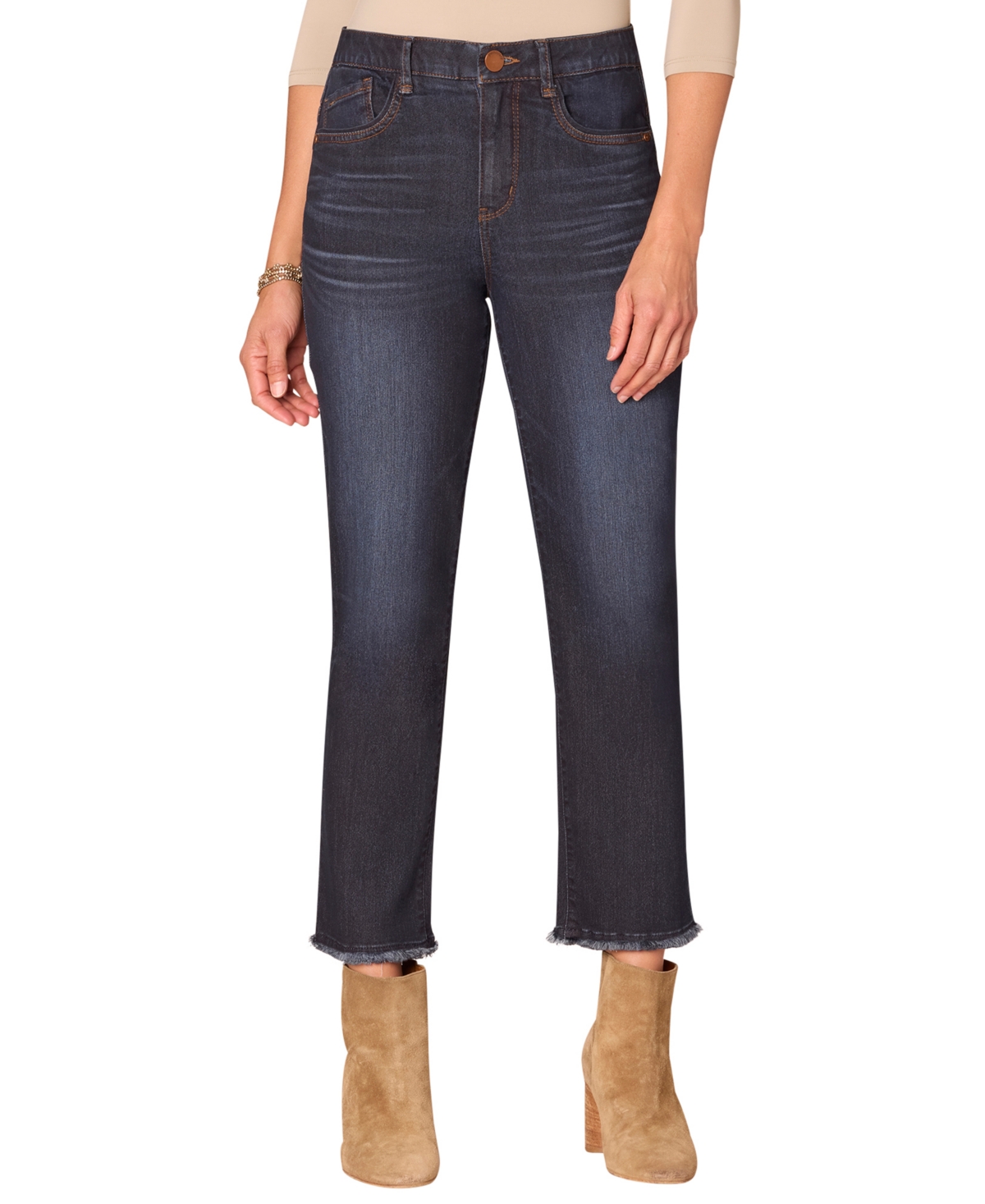 Democracy Women's High Rise Slim Straight "ab" Solution Jeans In Purple