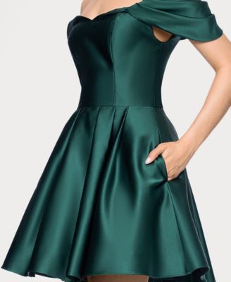 Juniors' Off-the-Shoulder Drape Sleeve Dress