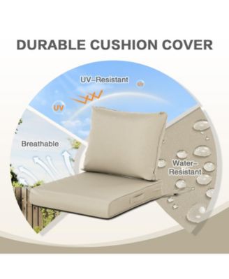 Outdoor Chair Cushions Set, 24"x24", Water Resistant Outdoor Deep Seat Cushions with Handle & Adjustable Straps.