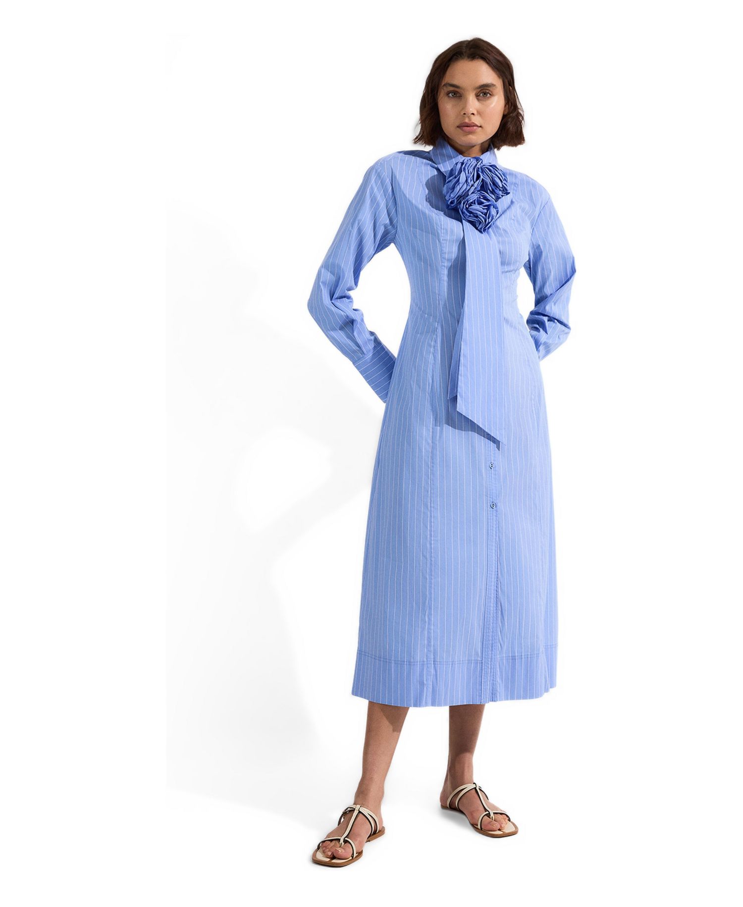 Women's Woven Shirt Midi Dress