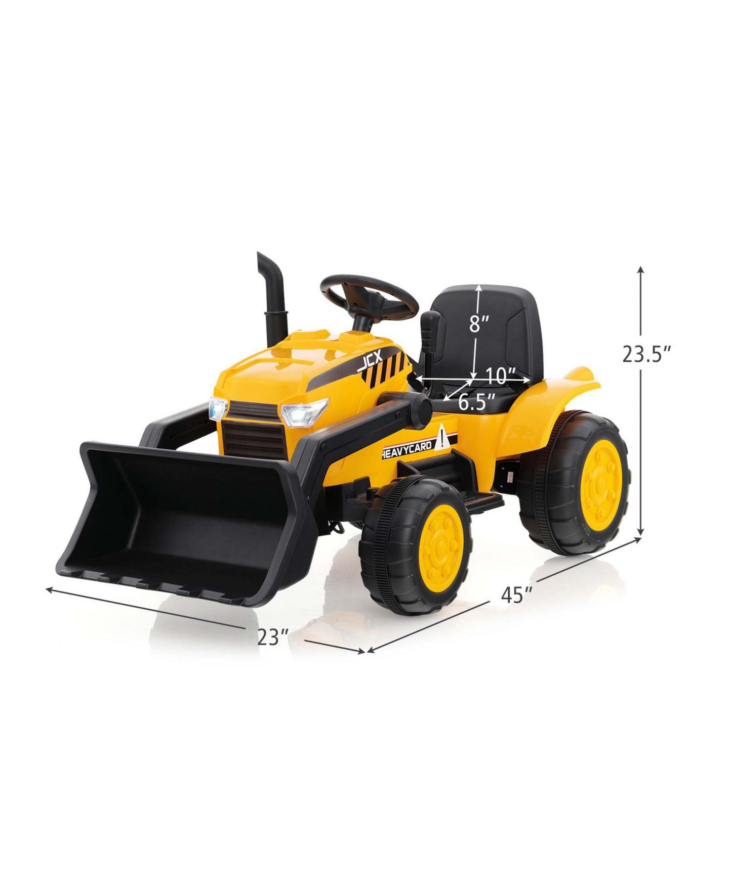 Детская игрушка Costway 12V Remote Control Electric Ride On Excavator, 66 lbs, 3–8 лет, цвет: Жёлтый — фото 4