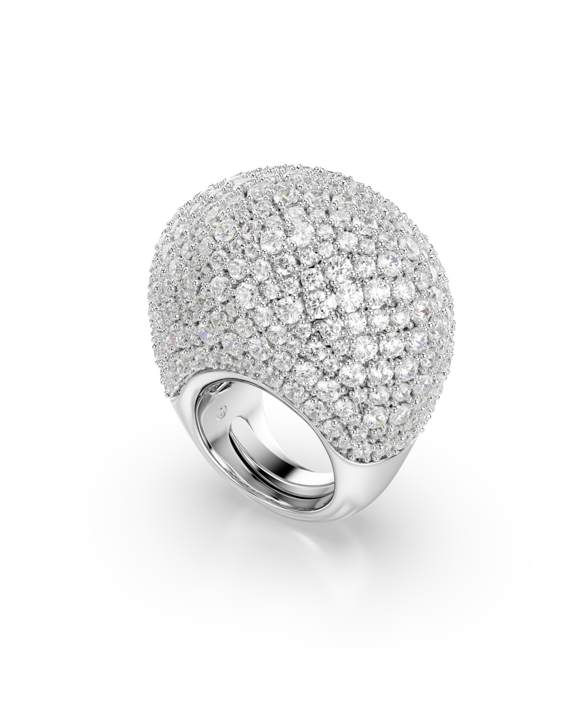 Swarovski Sublima Cocktail White Rhodium Plated Ring In Metallic