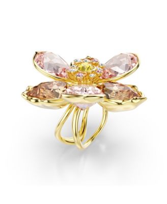 Idyllia Multicolored Gold-Tone Plated Motif Ring