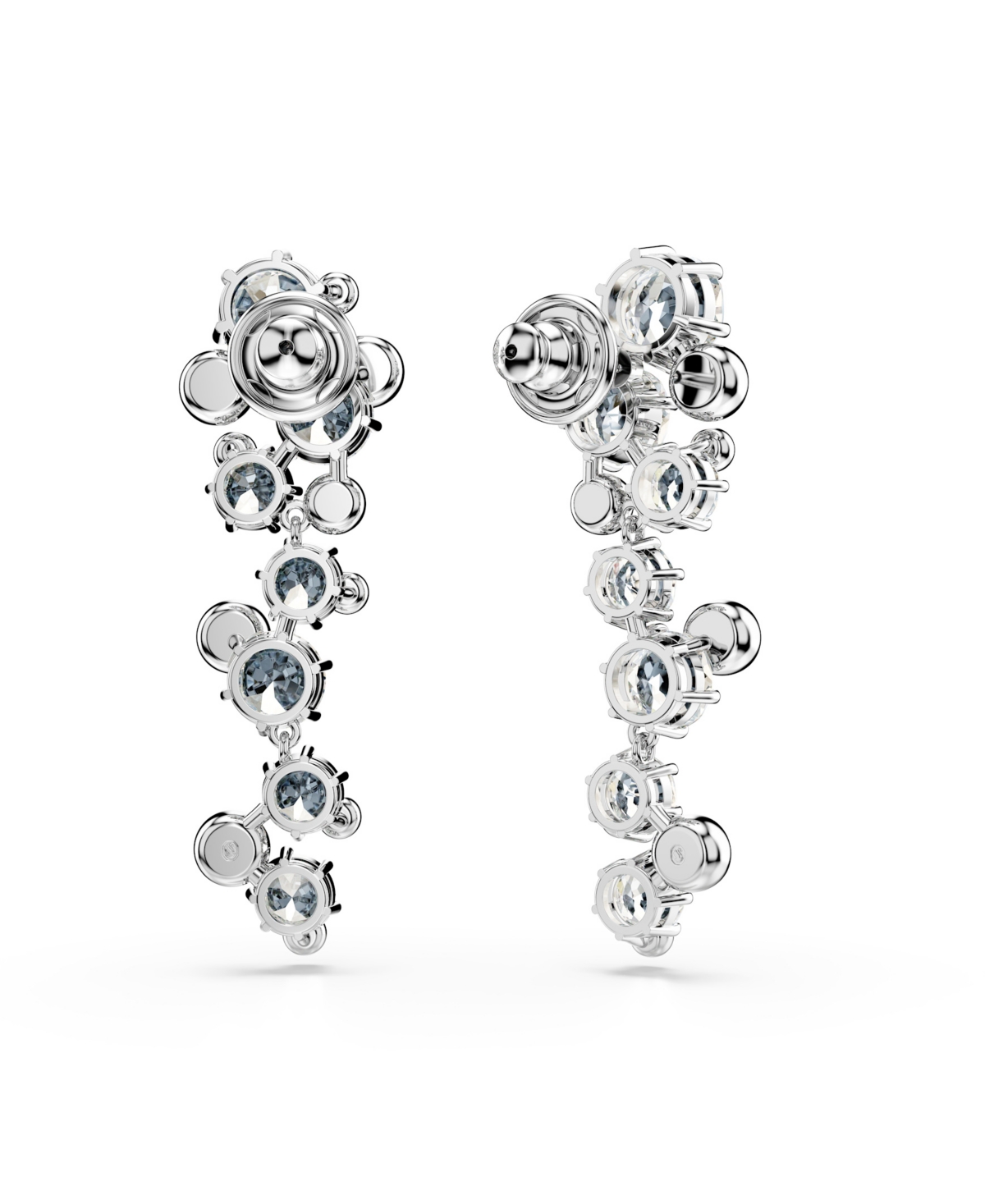 Swarovski Constella Rhodium Plated Drop Earrings In Metallic