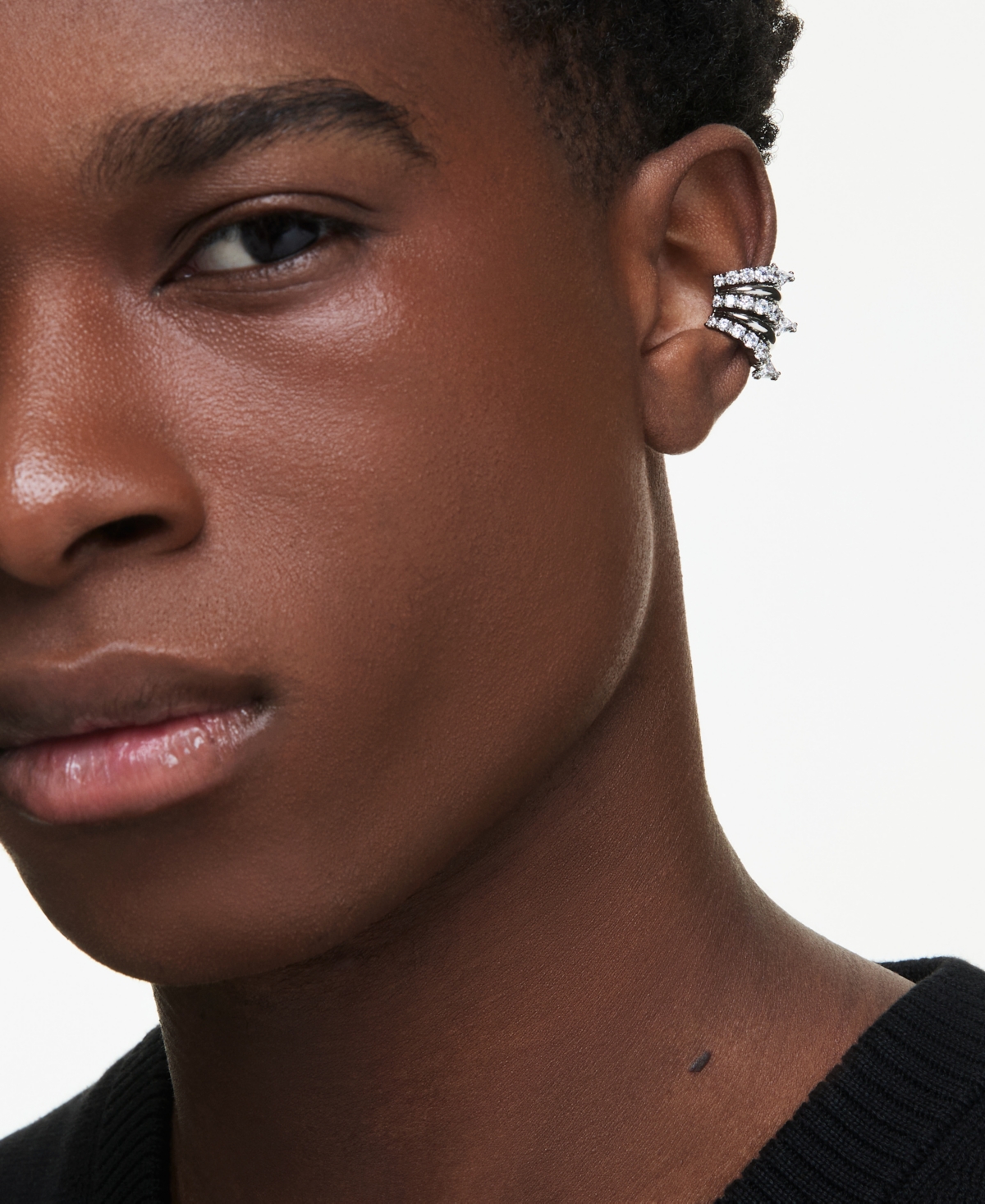 Swarovski Sublima Ruthenium Plated Ear Cuffs In Gray