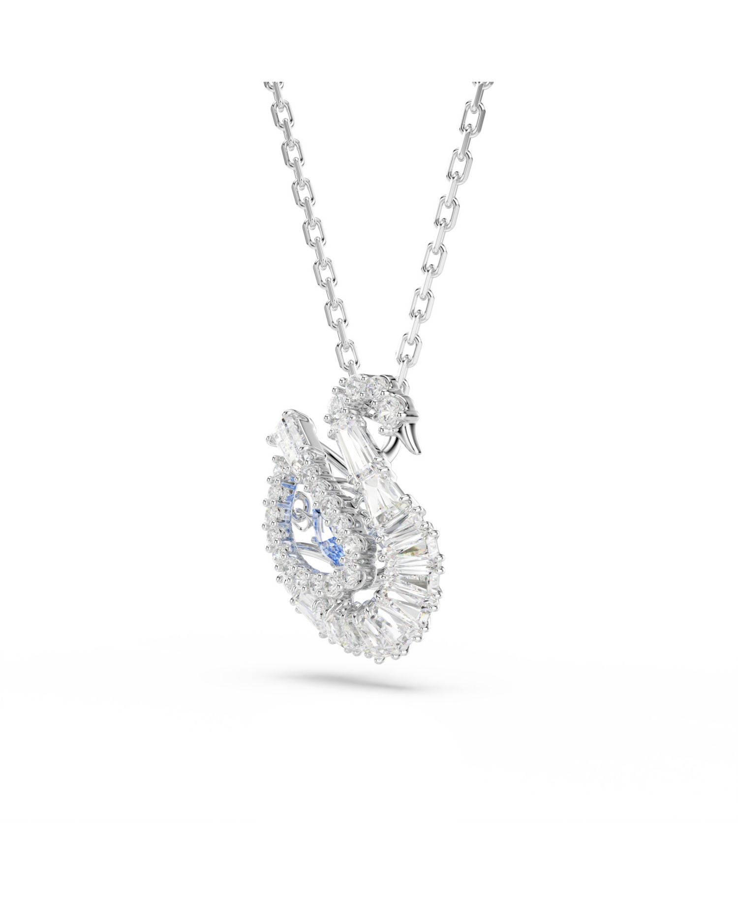 Swan Rhodium Plated Pendant Necklace