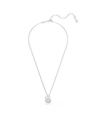 Swan Rhodium Plated Pendant Necklace
