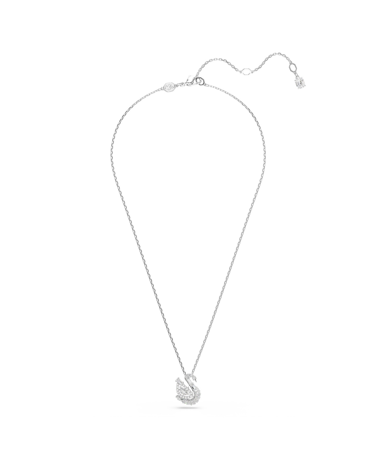 Swarovski Swan Rhodium Plated Pendant Necklace