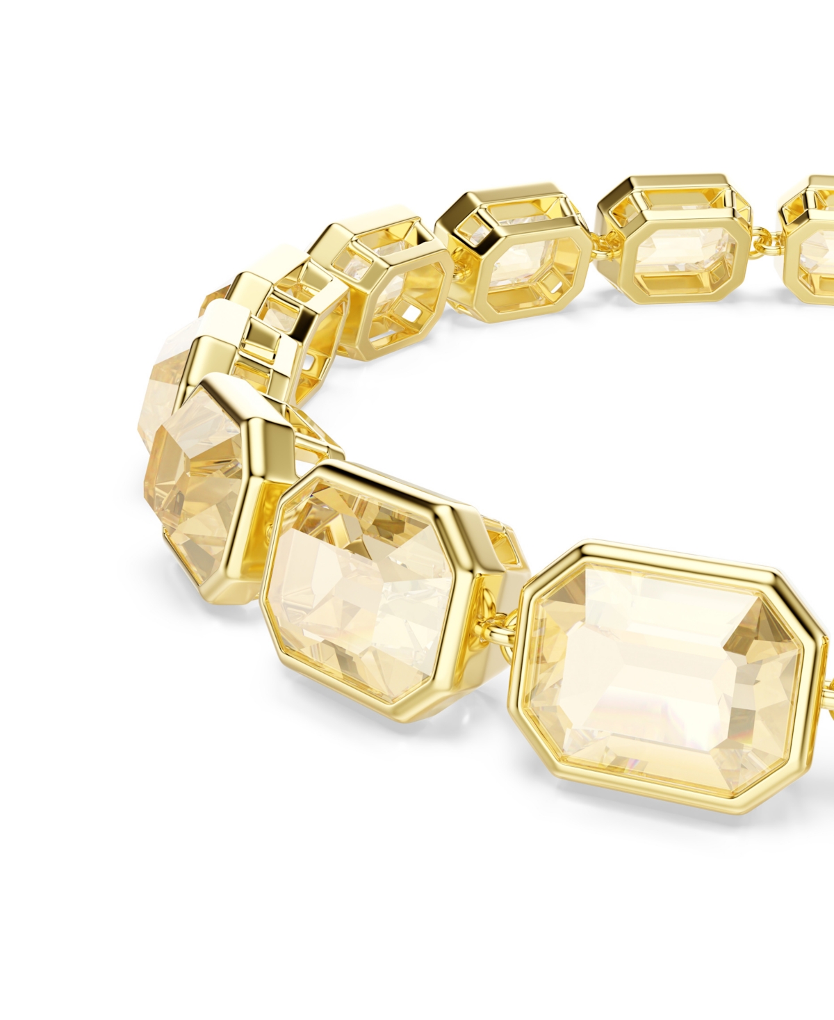 Swarovski Swaroski Millenia Gold-tone Plated Tennis Bracelet In Gold