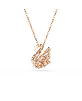Swan Rhodium Plated Pendant Necklace