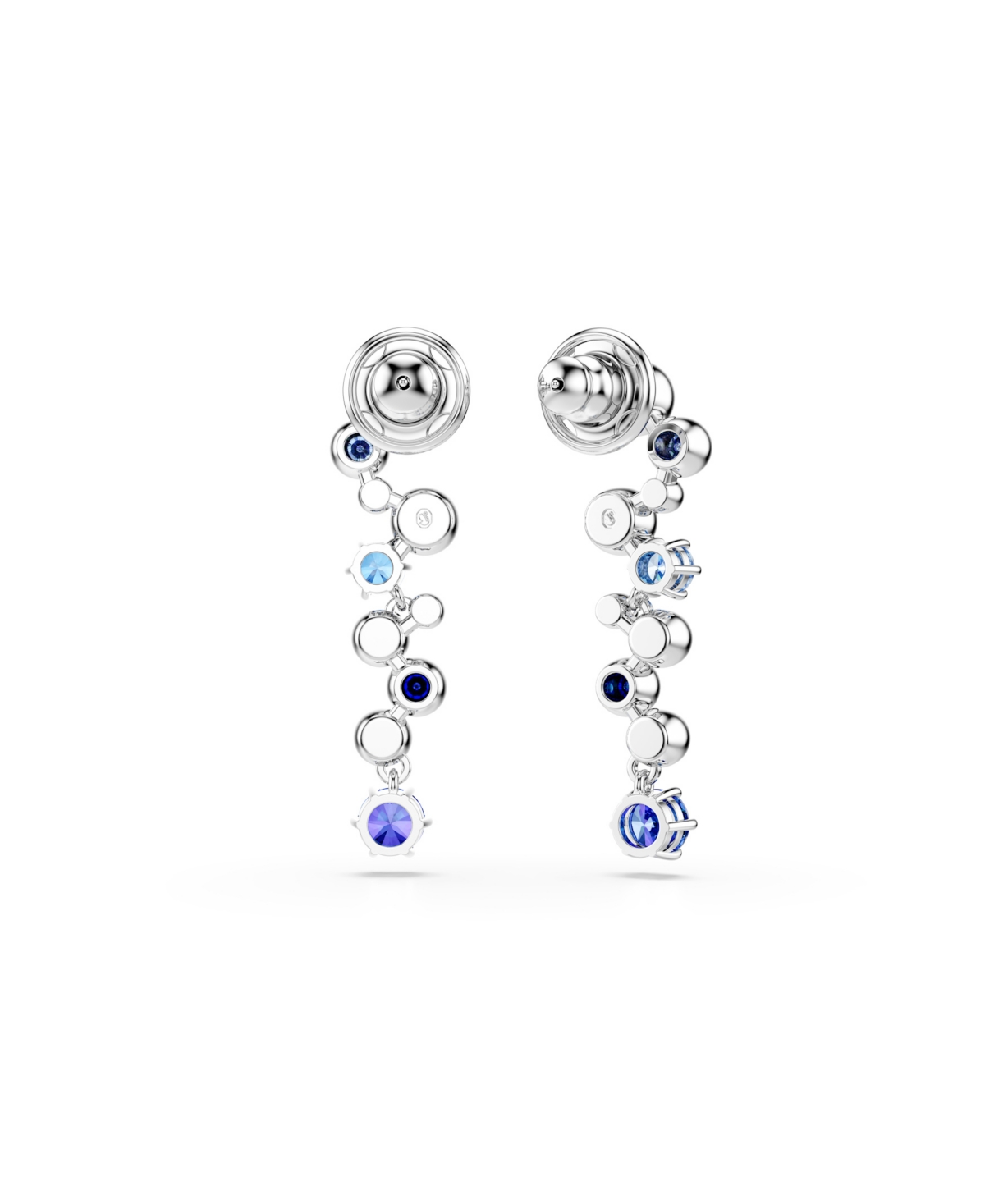 Swarovski Constella Rhodium Plated Crystal Drop Earrings In Blue