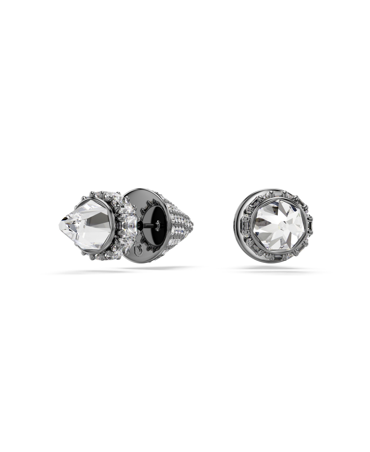 Swarovski Sublima Ruthenium Plated Stud Earrings In Gray