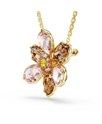 Idyllia Gold-Tone Plated Brooch and Pendant Necklace