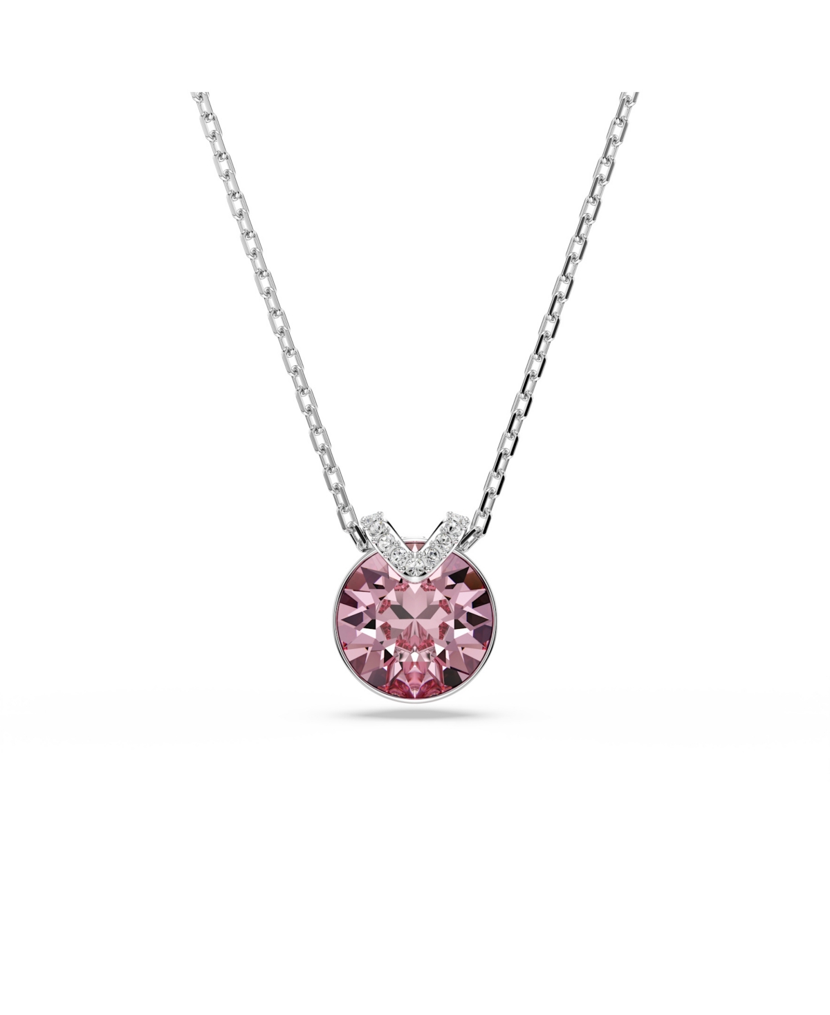 Swarovski Bella Gold-tone Plated V Pendant Necklace In Pink