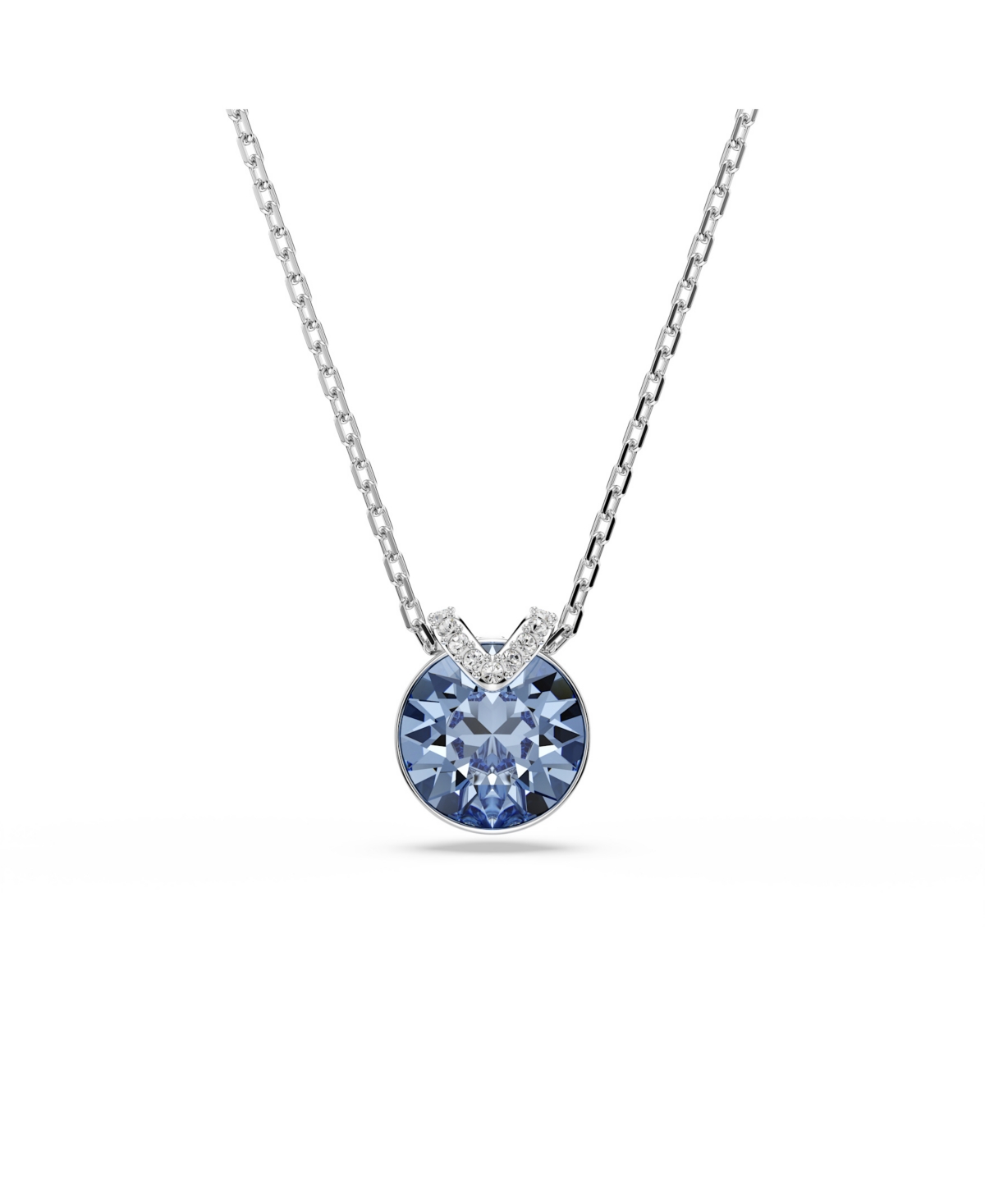 Swarovski Bella Gold-tone Plated V Pendant Necklace In Blue