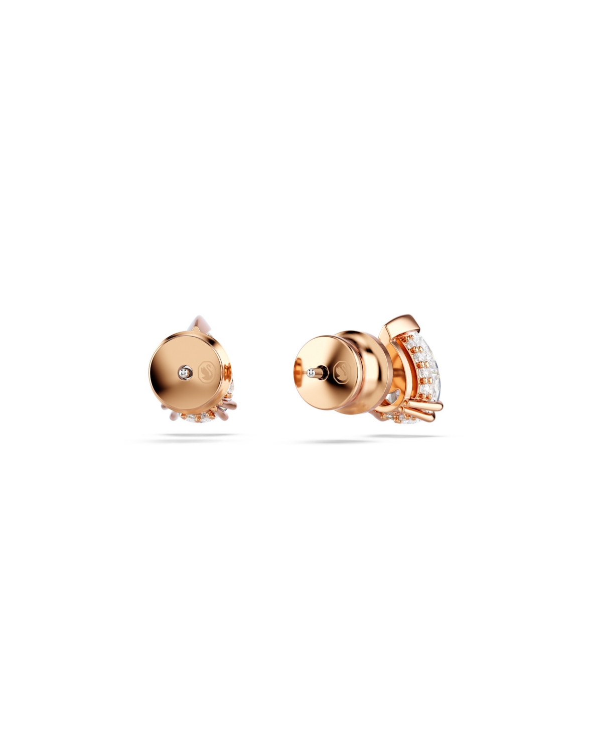 Swarovski Stilla Pear Cut Rose Gold-tone Plated Stud Earrings In Gold
