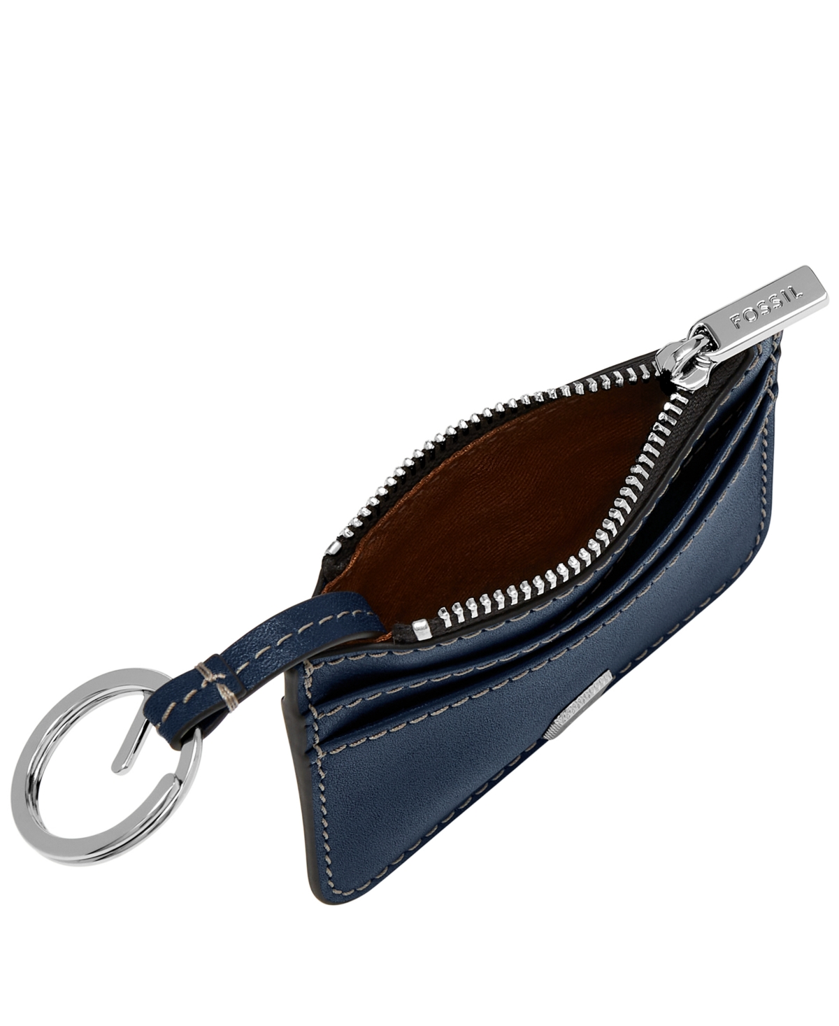 Fossil Lennox Zip Card Case In Blue