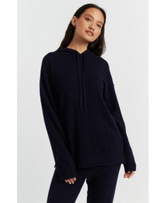 Women's Wool Cashmere Blend Relaxed Hoodie Sweater