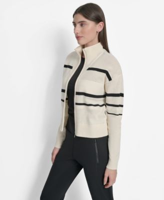 Women's Open Stitch Full Zip Stripe Jacket