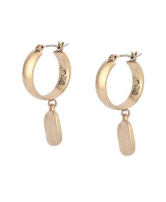 Gold Heirloom Charms Disc Huggie Earrings