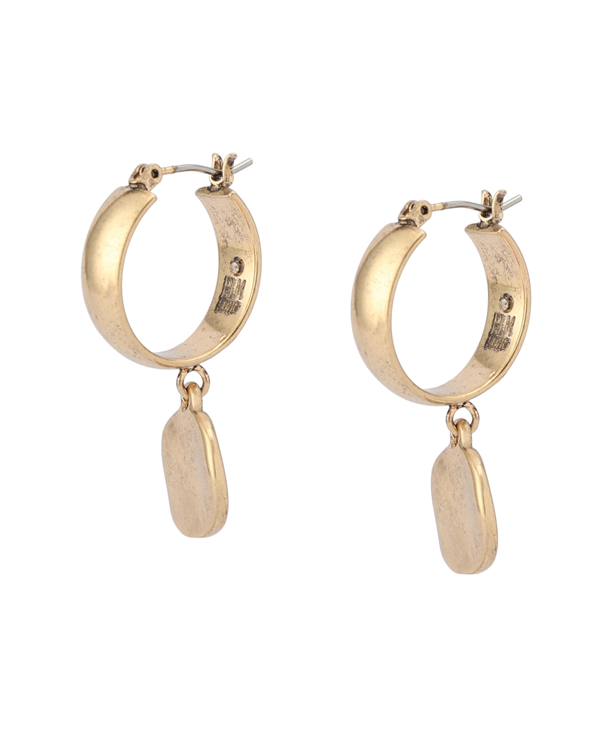 Robert Lee Morris Soho Gold Heirloom Charms Disc Huggie Earrings In Gold