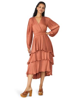 Steve Madden - Women's Bei Smocked-Waist Tiered High-Low Dress