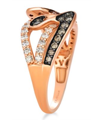 Vanilla Diamond ( 0.53 ct. t.w.) and Chocolate Diamond (0.29 ct. t.w.) Ring in 14K Strawberry Gold