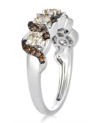 Nude Diamond (0.78 ct. t.w.) and Chocolate Diamond ( 0.22 ct. t.w.) Ring in 14K Vanilla Gold