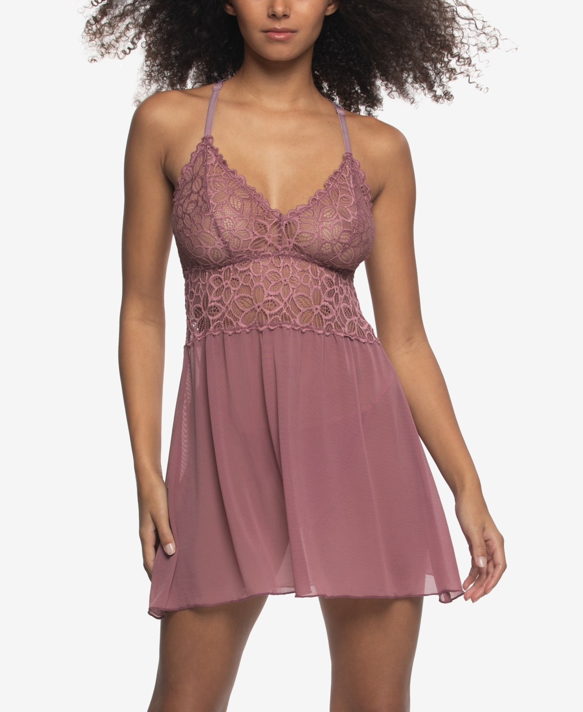 Jezebel Women's Renee Lace Mesh Babydoll
