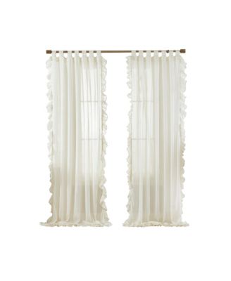 Bella 52" x 95" Sheer Ruffle Curtain Panel