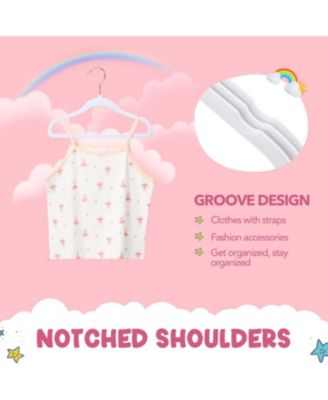 HOUSE DAY 11.8 Inch Velvet Baby Hangers White 60 Pack