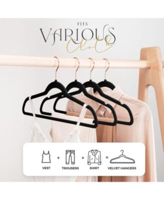 17.5 Inch Gold Hook Velvet Hangers